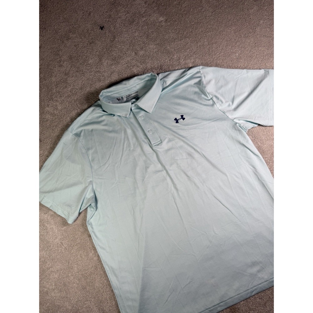 Under Armour The Playoff Polo Shirt Men's XL Light Blue Loose Fit S/S Nwot